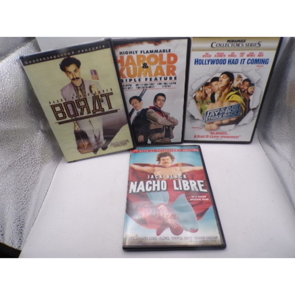 Comedy DVD Bundle Borat Nacho Libre Harold & Kumar Triple Jay and Silent Bob